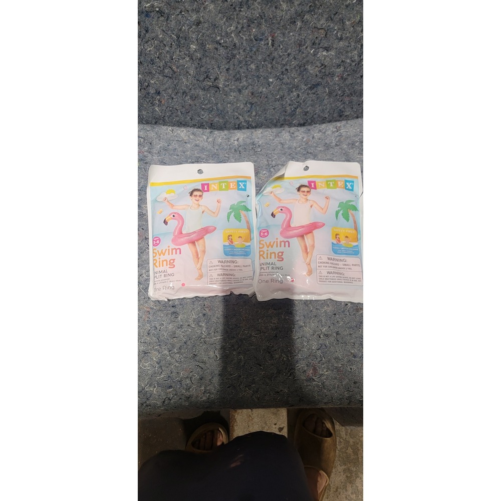Intex Swim Animal Split Rings Bundle of 2 Flamingo NWT